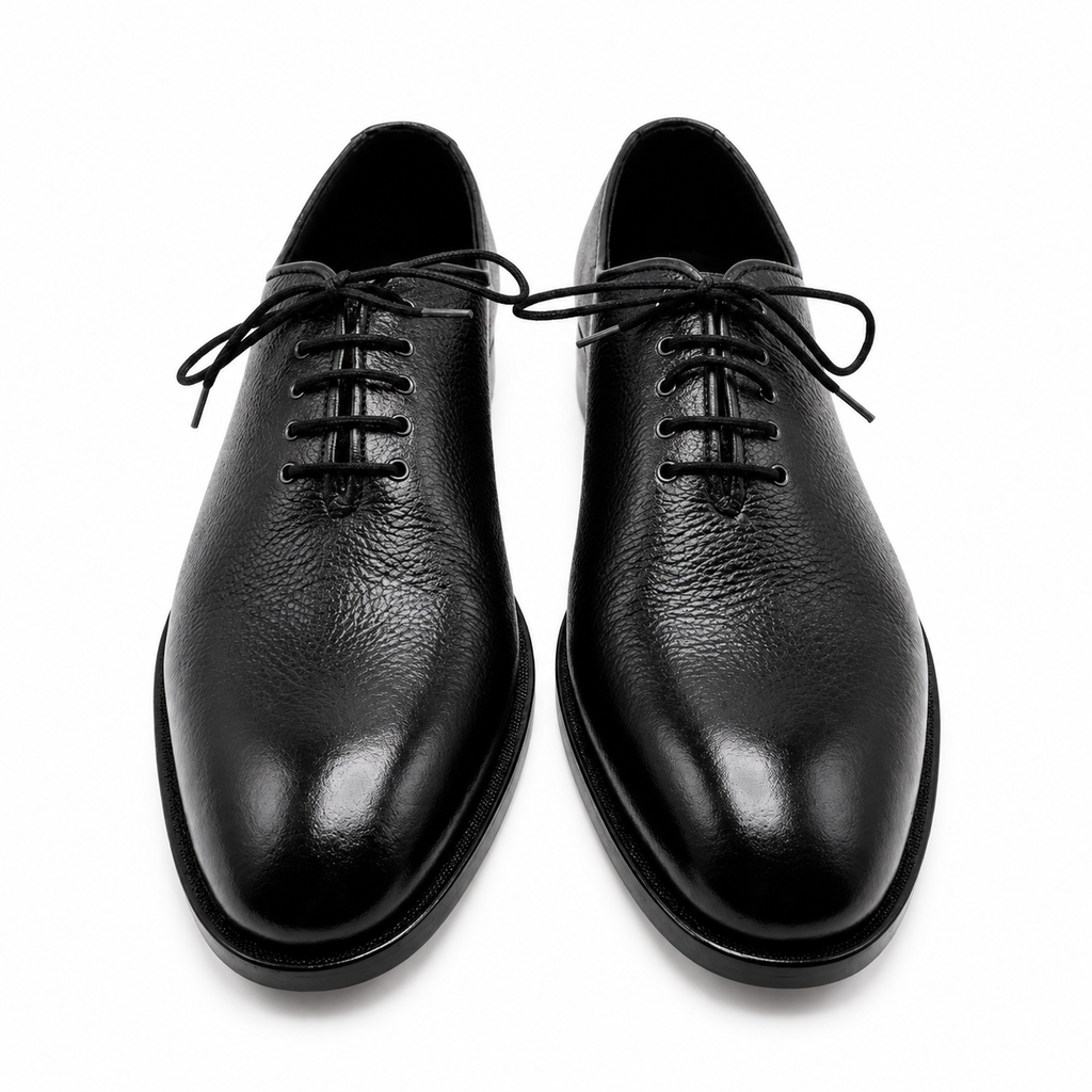 Wholecut Leather Oxford - Glossy Black