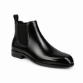 Italian Cut Down Toe Leather Chelsea - Black