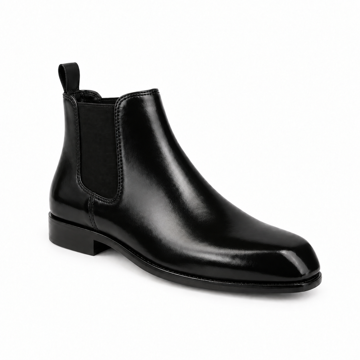 Italian Cut Down Toe Leather Chelsea - Black